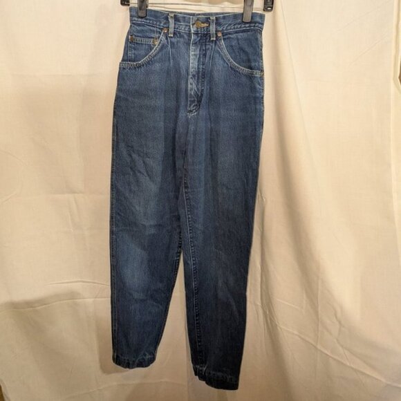 Lee Riders Vintage Super High Waisted Rise Pleated Front Tapered Leg Mom Jeans - Picture 1 of 5